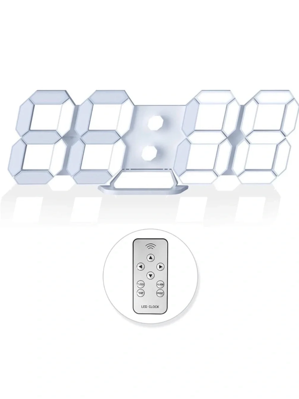 NWT LED Digital Wall & Desk Clock - White